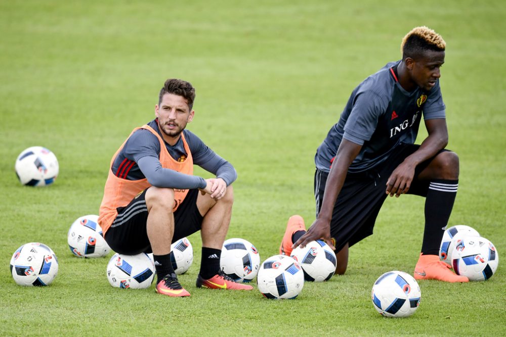 Dries Mertens und Divock Origi beim Training am Dienstag