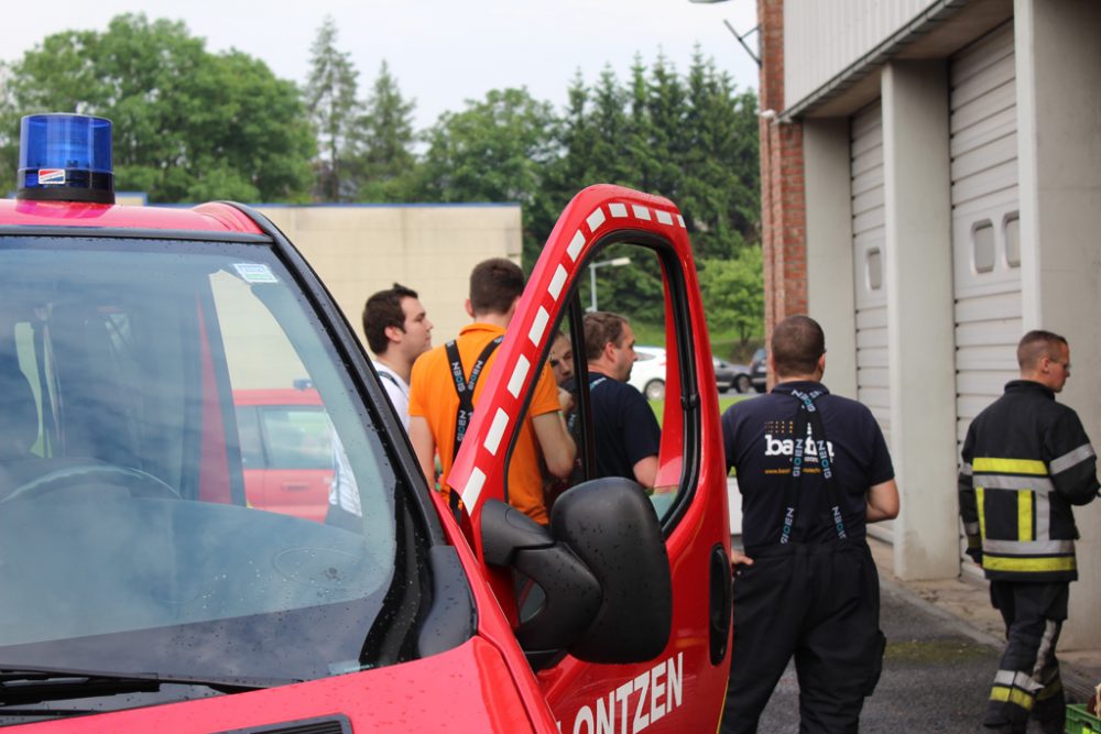 Überschewemmungen in der Region - Feuerwehrkaserne Lontzen