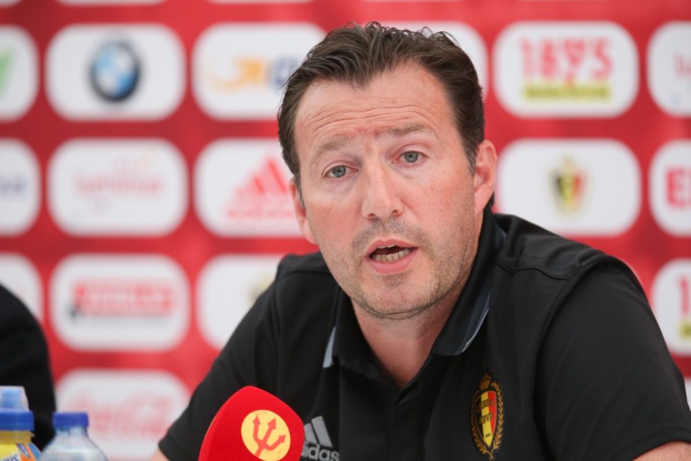 Marc Wilmots bei der Pressekonferenz am 20.6.2016