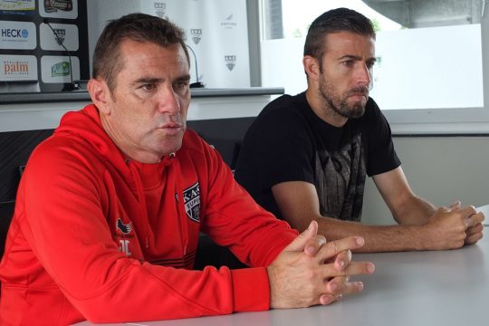 AS-Trainer Jordi Condom (l.) und Mannschaftskapitän Luis Garcia
