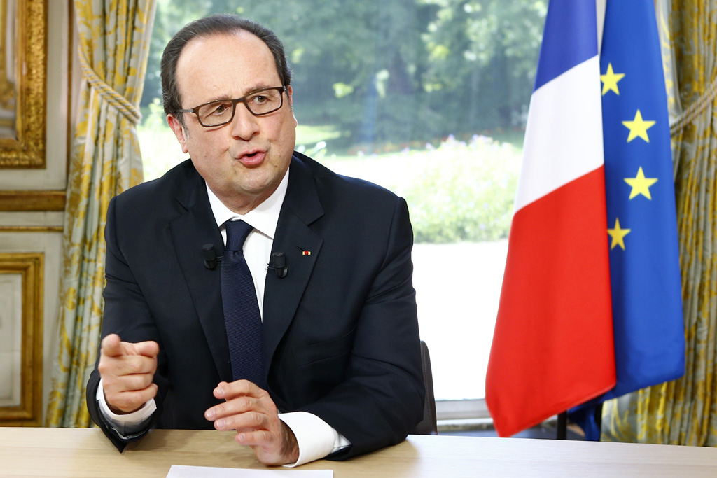 Frankreichs Präsident François Hollande am 14.7.2016 in Paris