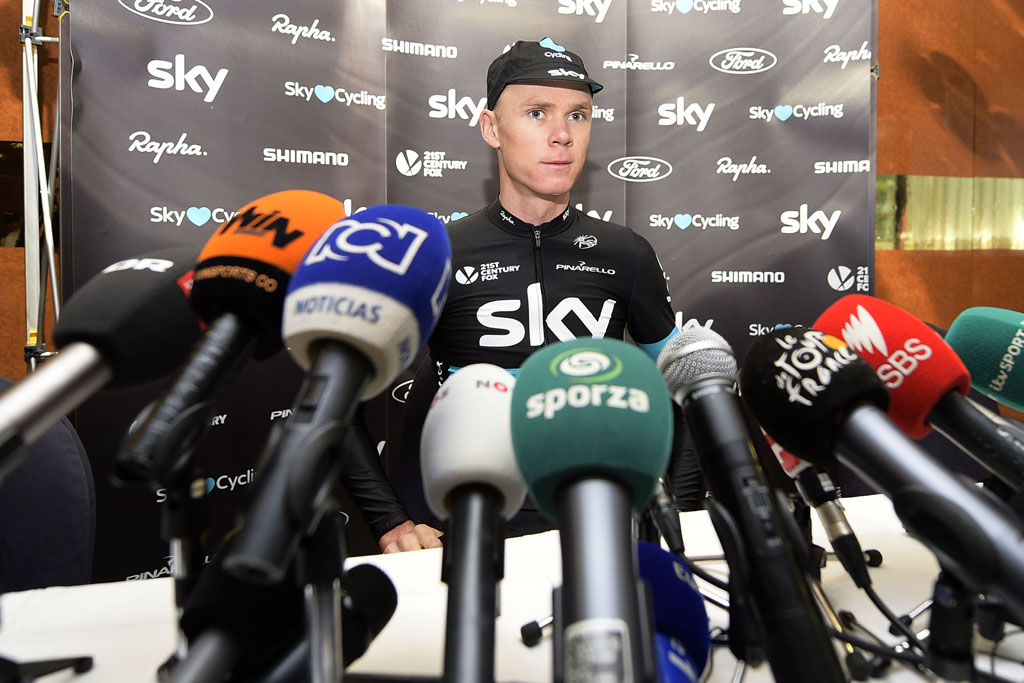 Pressekonferenz mit Chris Froome am Montag in Andorra