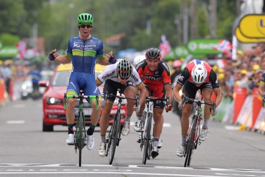 Matthews vor Sagan, Van Avermaet und Boasson Hagen (von links nach rechts)