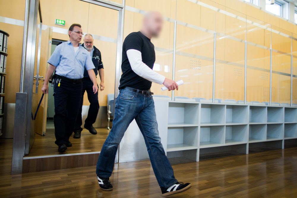 Attentäter Frank S. am Freitag vor dem Start der Gerichtsverhandlung