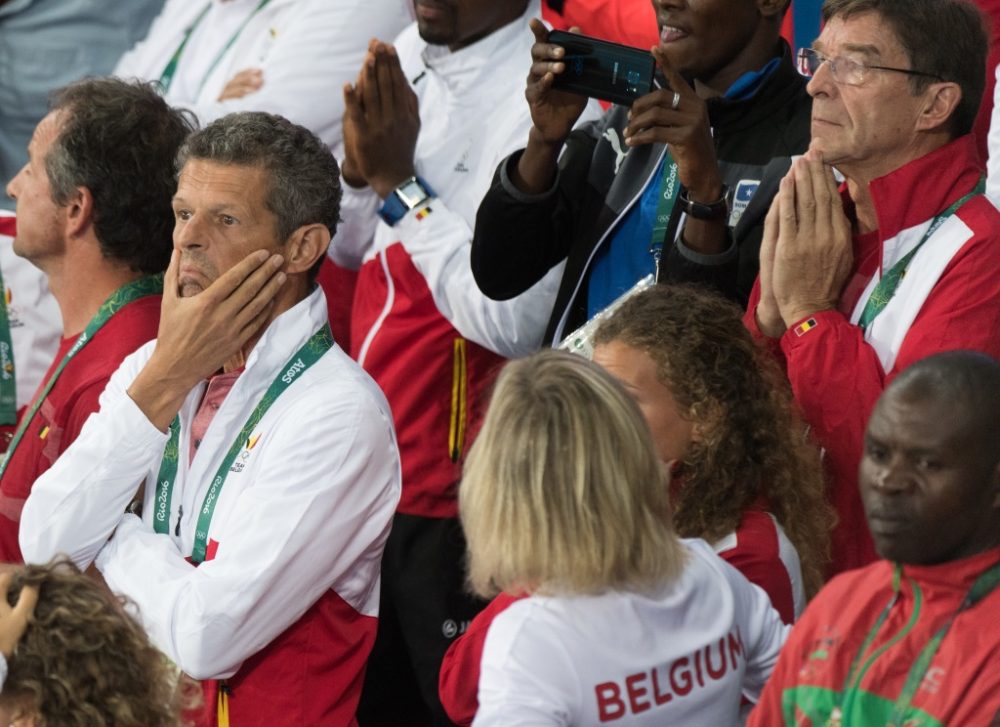 Trainer Jacques Borlée (links) und Delegationschef Eddy De Smedt hatten bis zum Schluss auf eine Medaille gehofft