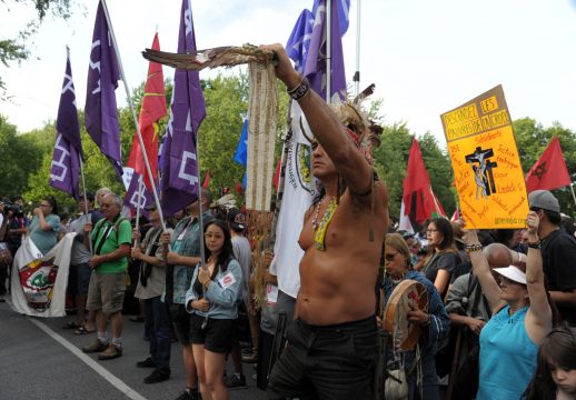 Kundgebung zur Eröffnung des Weltsozialforums in Montreal