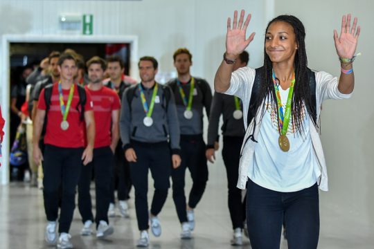 Nafissatou Thiam bei der Rückkehr aus Rio
