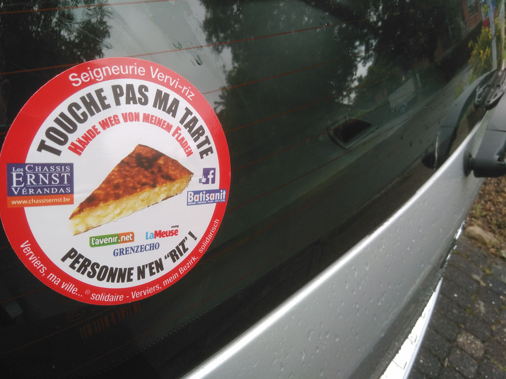 Autoaufkleber zur Kampagne der Reisfladenbäcker der Region