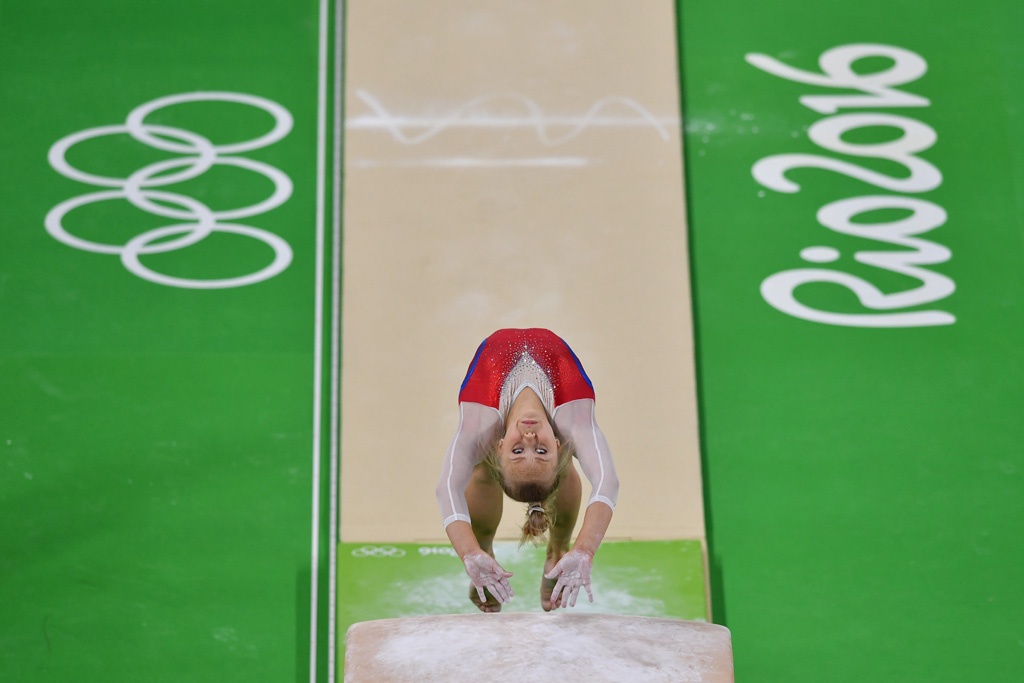 Die russische Turnerin Angelina Melnikova beim Training in Rio