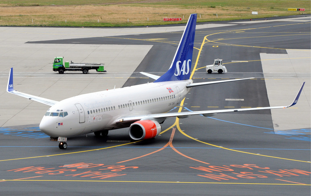 Maschine der skandinavischen Fluggesellschaft SAS