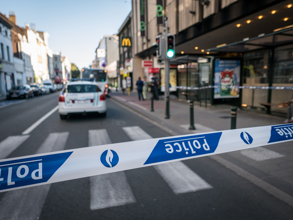 Messerstecherei in Uccle: Polizei am Tatort