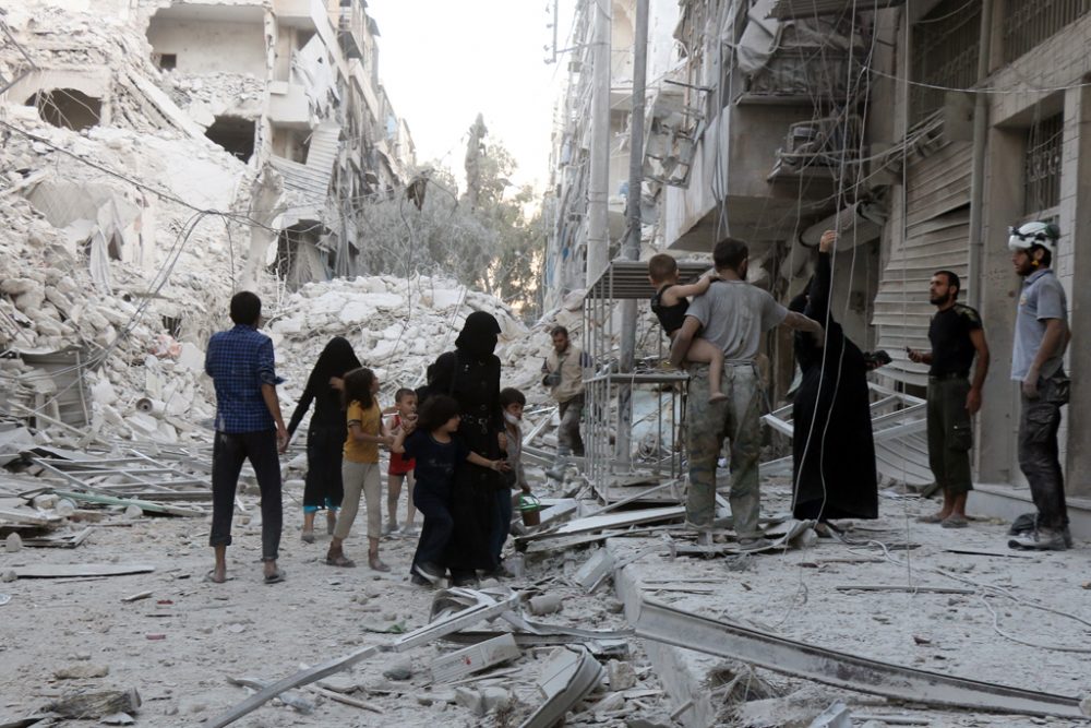 Syrische Familie in Aleppo (Bild vom 23. September)