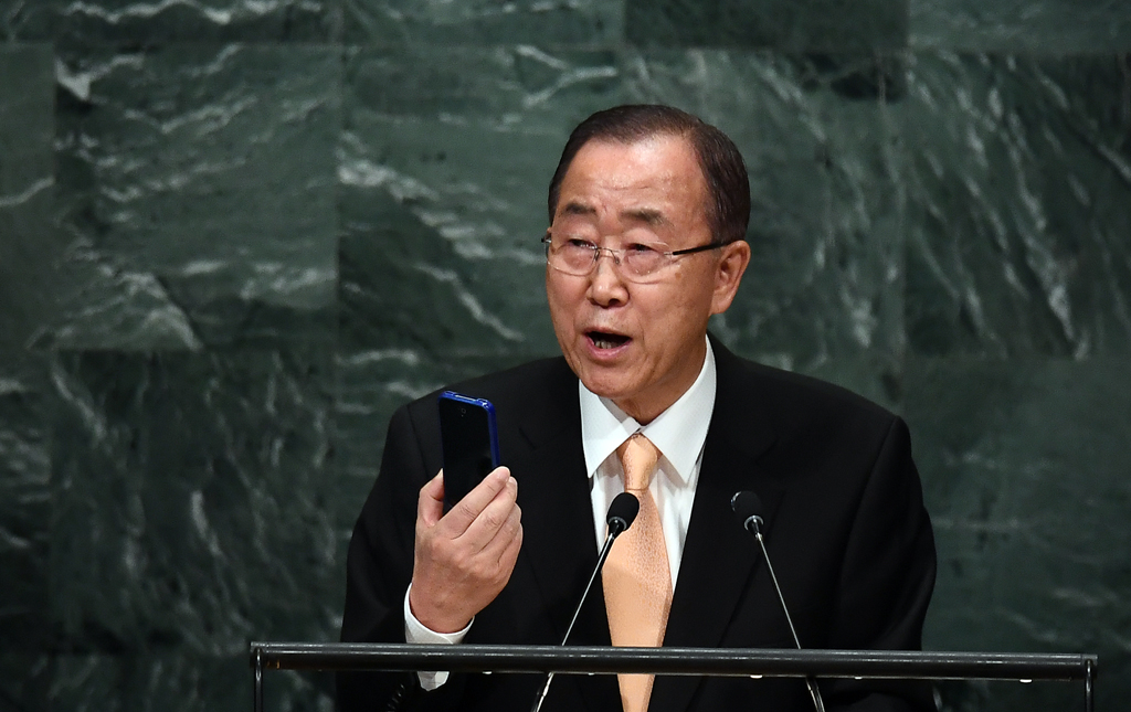 UN-Generalsekretär Ban Ki Moon bei der UN-Generaldebatte in New York (20.9.)