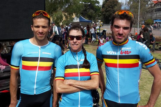 Belgier bei der Rad-WM der Amateure: Thomas Desonay, Rita Zinnen, Hophra Gérard
