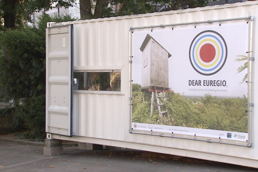 Container des Architektenbüros "Dear Hunter" auf dem Eupener Werthplatz