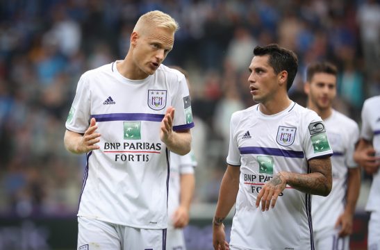 Olivier Deschacht (l.) am 18.9. nach einem Spiel gegen Genk