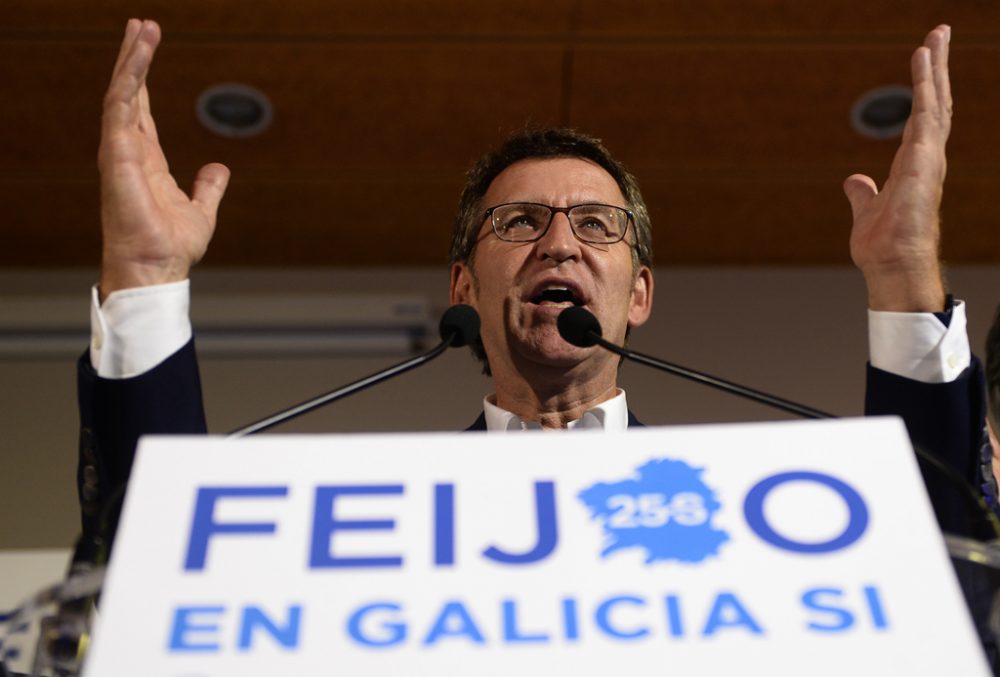 Alberto Nunez Feijoo von der konservativen Volkspartei in Santiago de Compostela (25.9.)