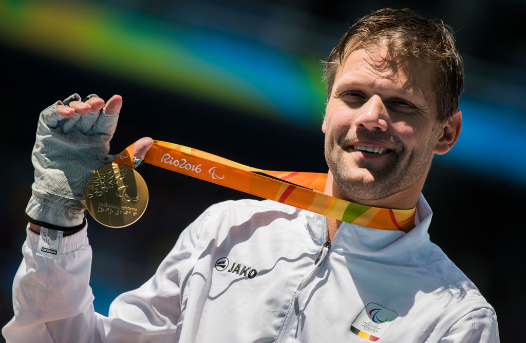 Gold für Peter Genyn beim 100 Meter im Rollstuhl