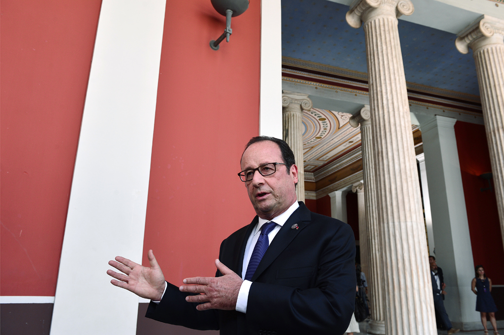 Der französische Präsident François Hollande am Freitag in Athen