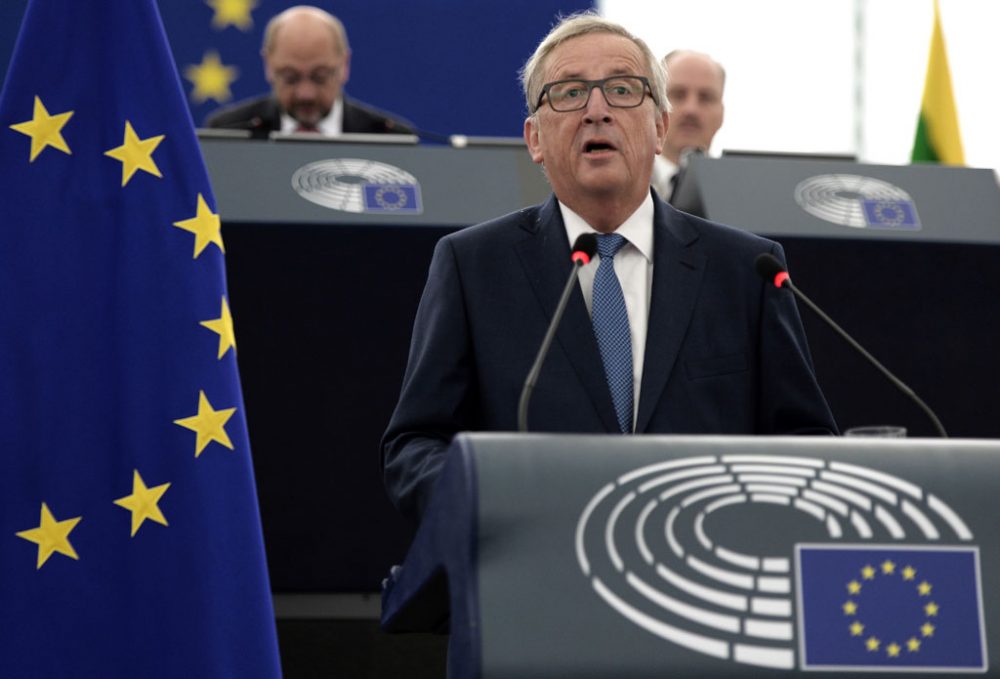 EU-Kommissionspräsident Jean-Claude Juncker bei seiner Rede zur Lage der Union am Mittwoch im EU-Parlament in Straßburg