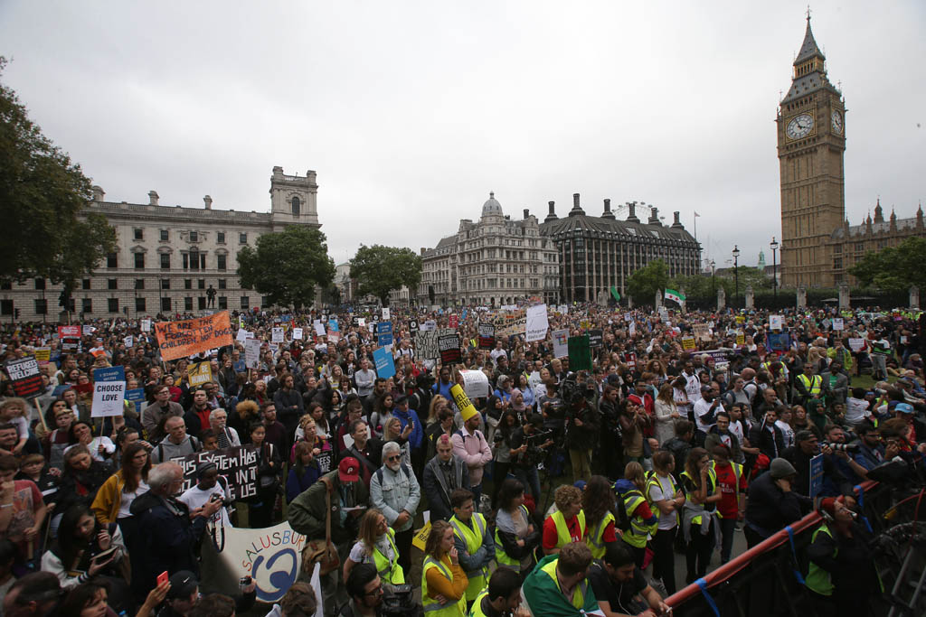 Demo für mehr Engagement in der Flüchtlingskrise in London