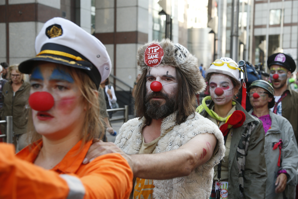 TTIP-Gegner protestieren in Brüssel