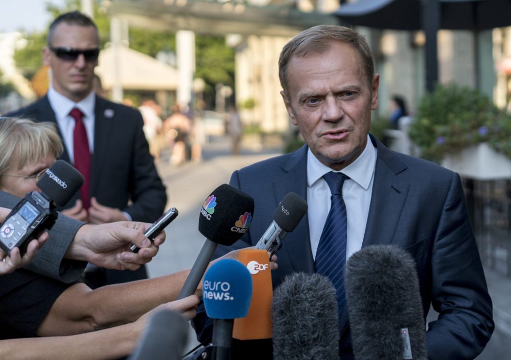 EU-Ratspräsident Donald Tusk in Bratislava (15.9.)