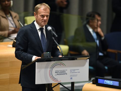 EU-Ratspräsident Donald Tusk beim UN-Gipfel in New York
