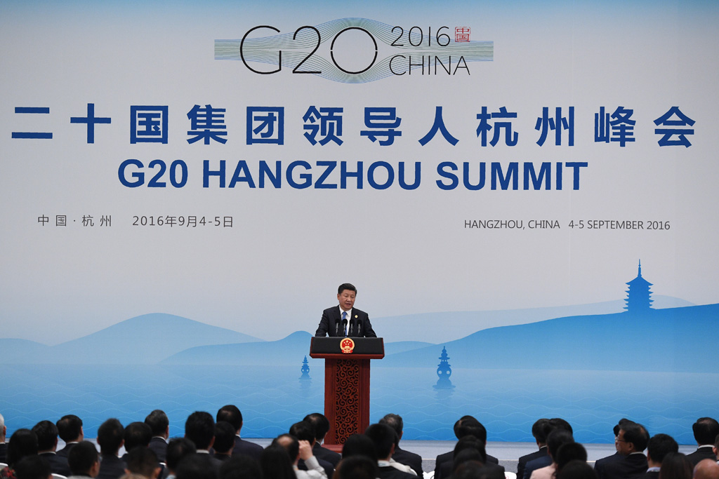 Chinas Präsident Xi Jinping beim Abschluss des G20-Gipfels