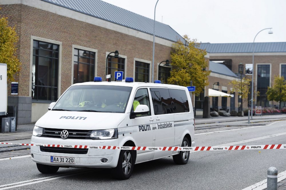 Straßensperrung im dänischen Roskilde