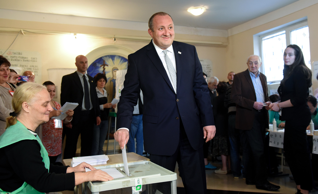 Georgiens Präsident Giorgi Margwelaschwili bei der Wahl