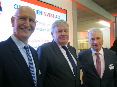Wilfried Niessen, Jean-Claude Marcourt, Yves Noël (v.l.n.r.)