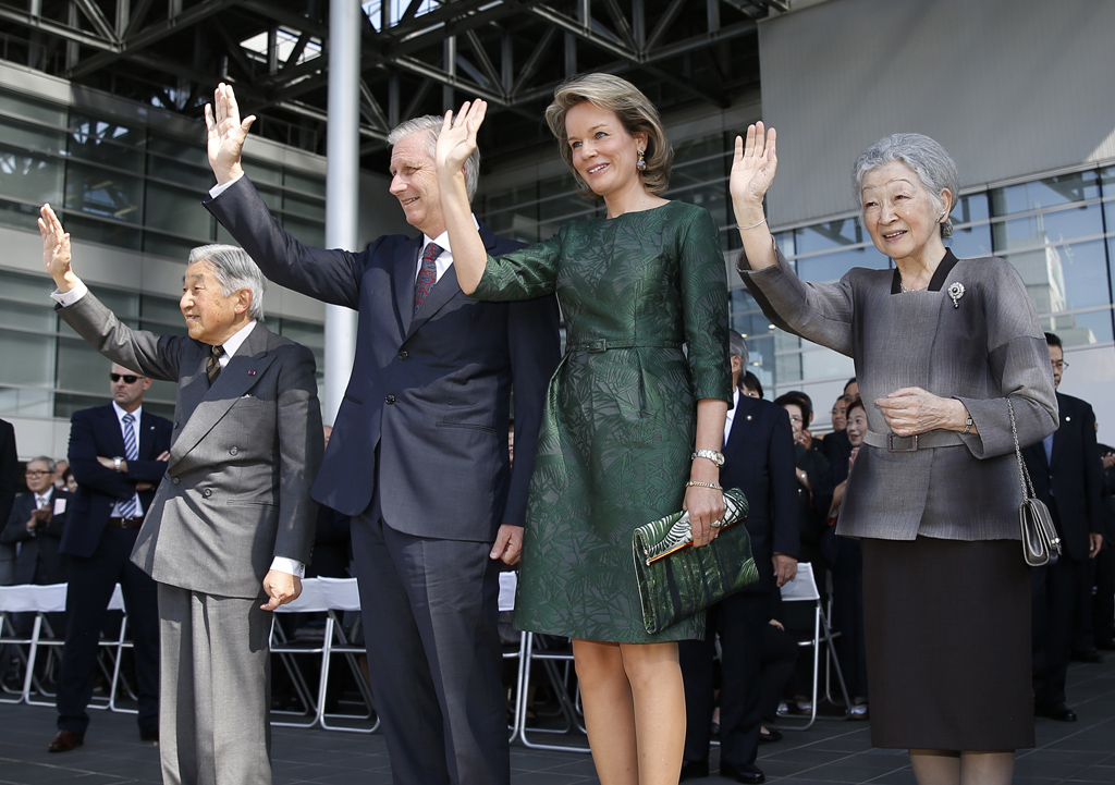 Kaiser Akihito, König Philippe, Königin Mathilde und Kaiserin Michiko im japanischen Yuki (12.10.)
