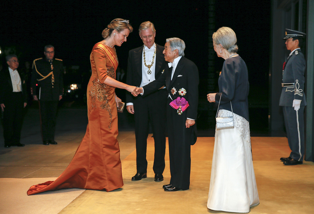 König Philippe und Königin Mathilde zu Gast bei Japans Kaiser Akihito und Gattin Michiko
