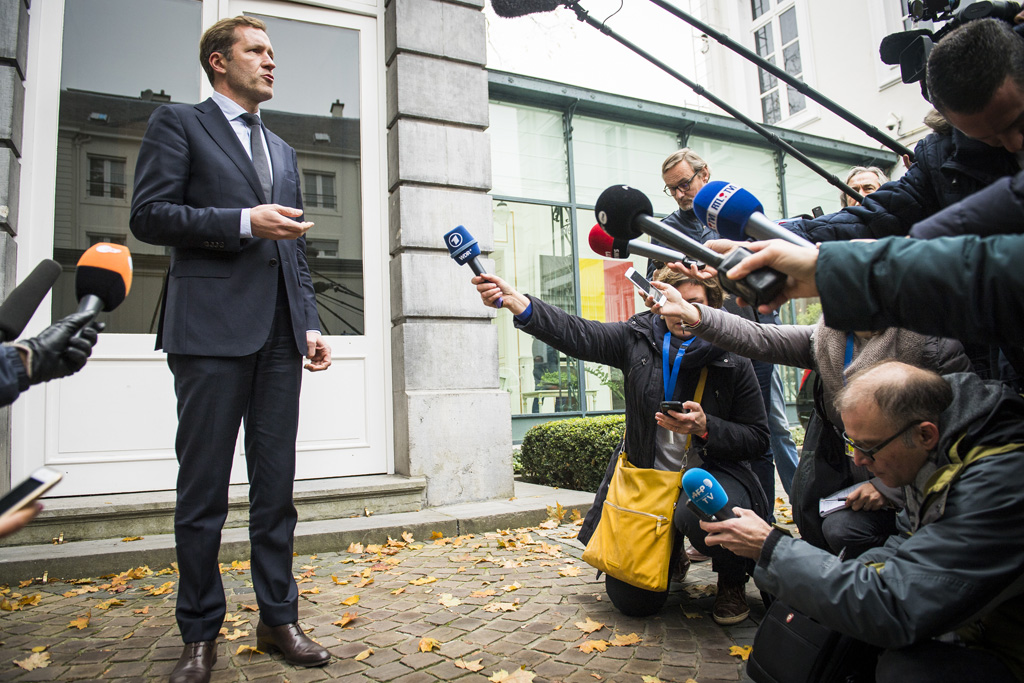 Auch der Wallonische MP Paul Magnette ist nun für Ceta (Bild: Donnerstagmittag in Brüssel)