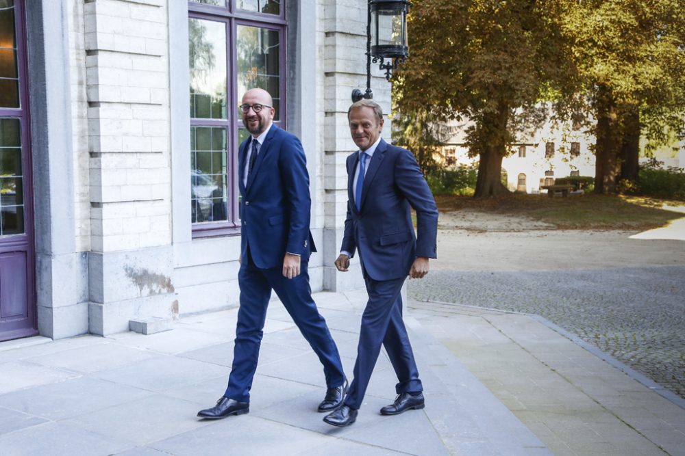 Premierminister Charles Michel und EU-Ratspräsident Donald Tusk (Bild vom 31. August)