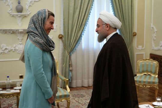 Irans Präsident Hassan Ruhani trifft die EU-Außenbeauftragte Federica Mogherini in Teheran