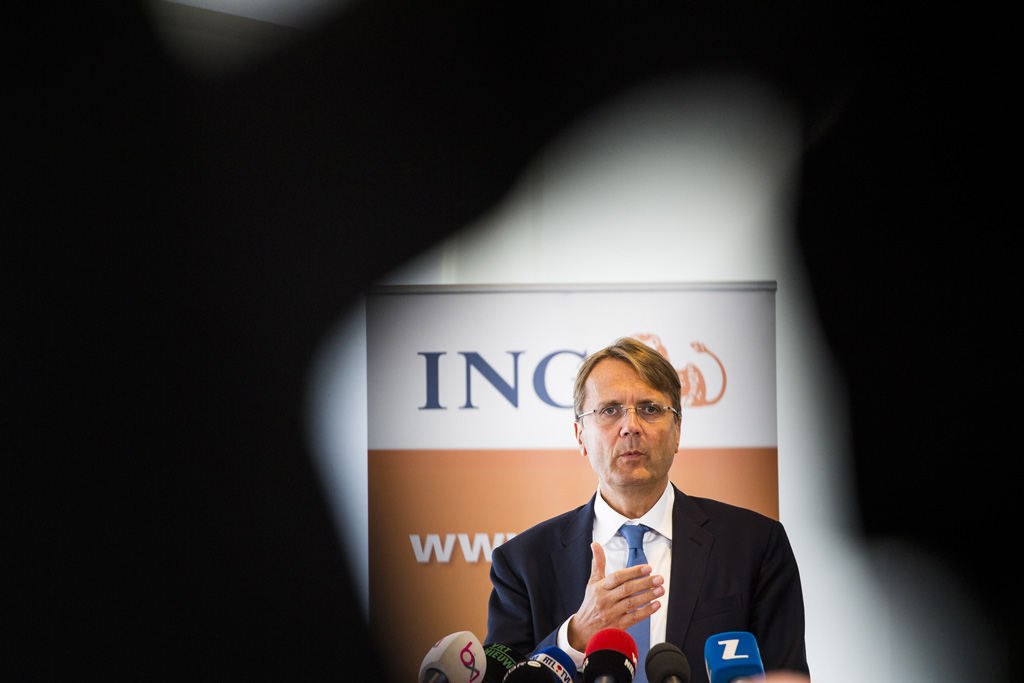 Rik Vandenberghe, Chef von ING Belgien, bei der Pressekonferenz am Montag