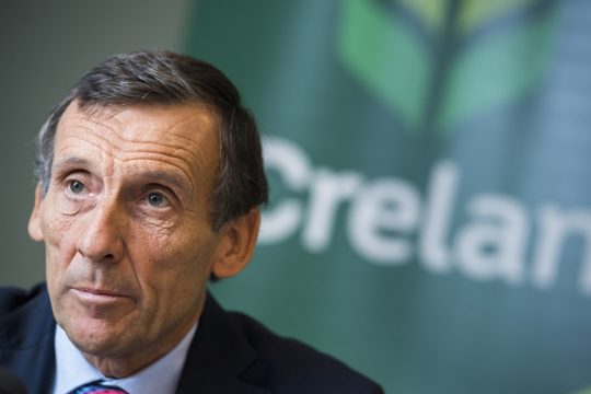 Pressekonferenz mit Crelan-CEO Luc Versele am Mittwoch in Brüssel