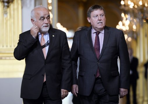 Präsident des Flämischen Parlamentes Jan Peumans und Kammerpräsident Siegfried Bracke (Bild vom Oktober 2015)