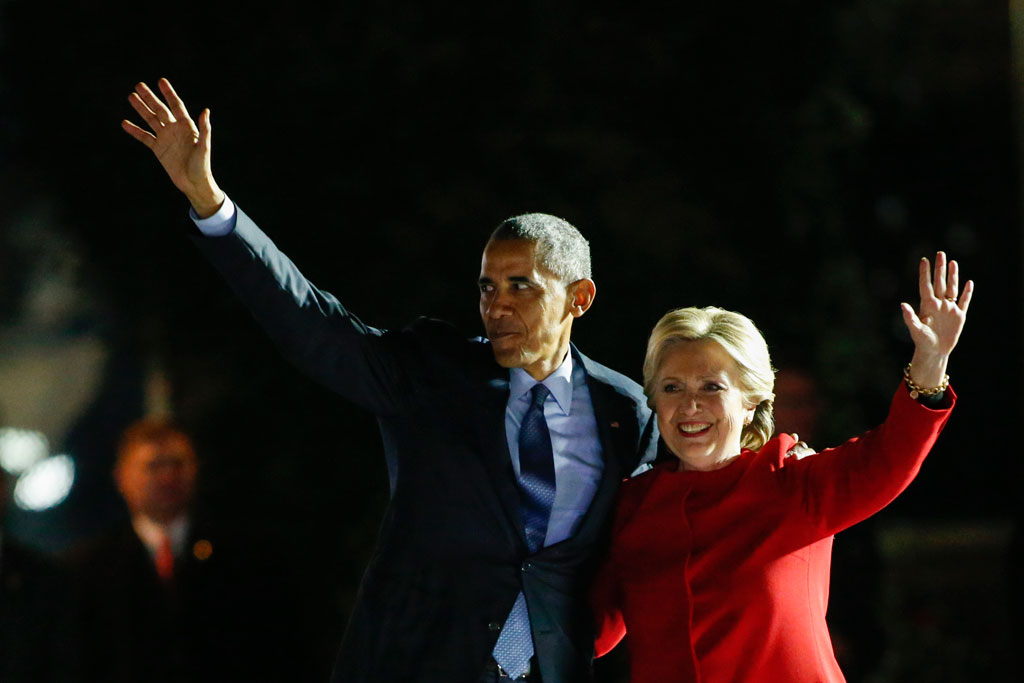 Barack Obama und Hillary Clinton im November 2016