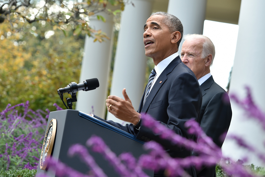 Barack Obama am Mittwoch im Rosengarten des Weißen Hauses