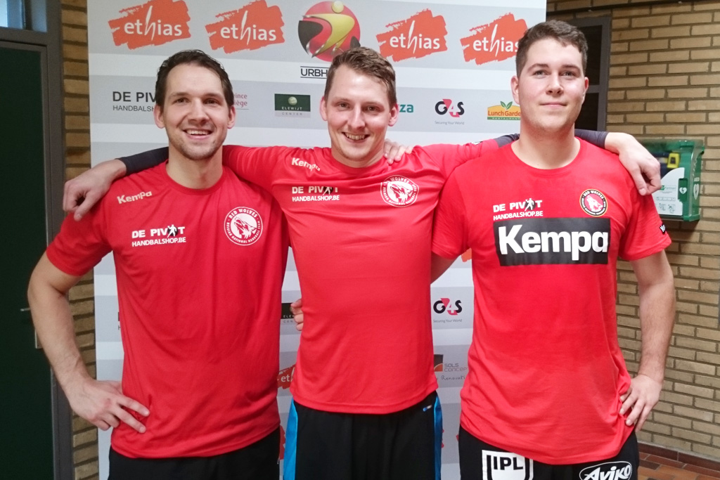 Ostbelgier in der Handball-Nationalmannschaft: Bartosz Kedziora, Damian Kedziora und Youri Denert