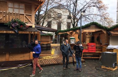 Aufbau des Aachener Weihnachtsmarkts