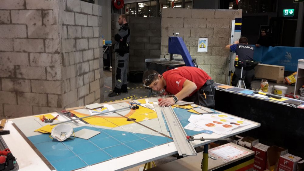 Fliesenleger John Pauquet bei den Euroskills 2016 in Göteborg