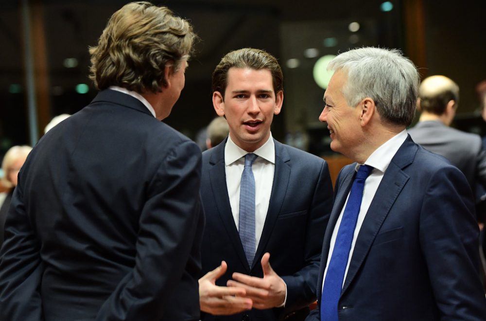 Österreichs Außenminister Sebastian Kurz beim Ministertreffen in Brüssel (14.11.)