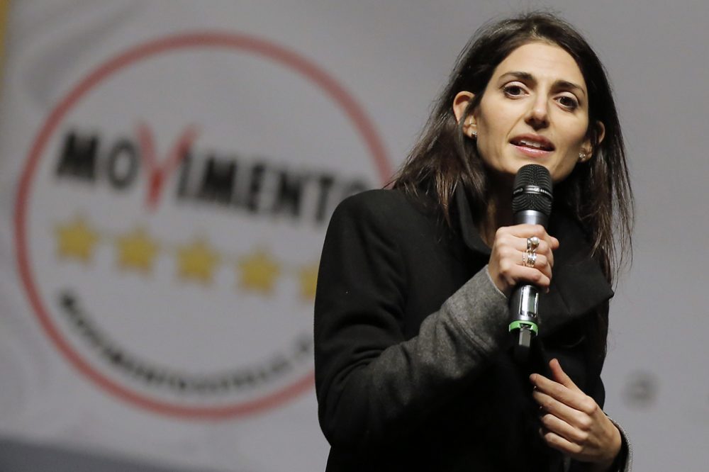 Roms Bürgermeisterin Virginia Raggi bei einem Parteitreffen der Fünf Sterne am 2.12.