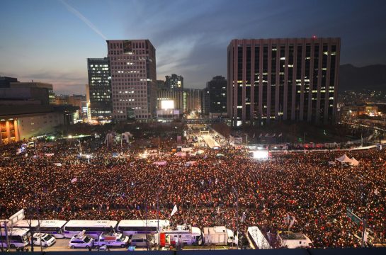 Proteste gegen die südkoreanische Präsidentin Park (Foto vom 3. Dezmber 2016)
