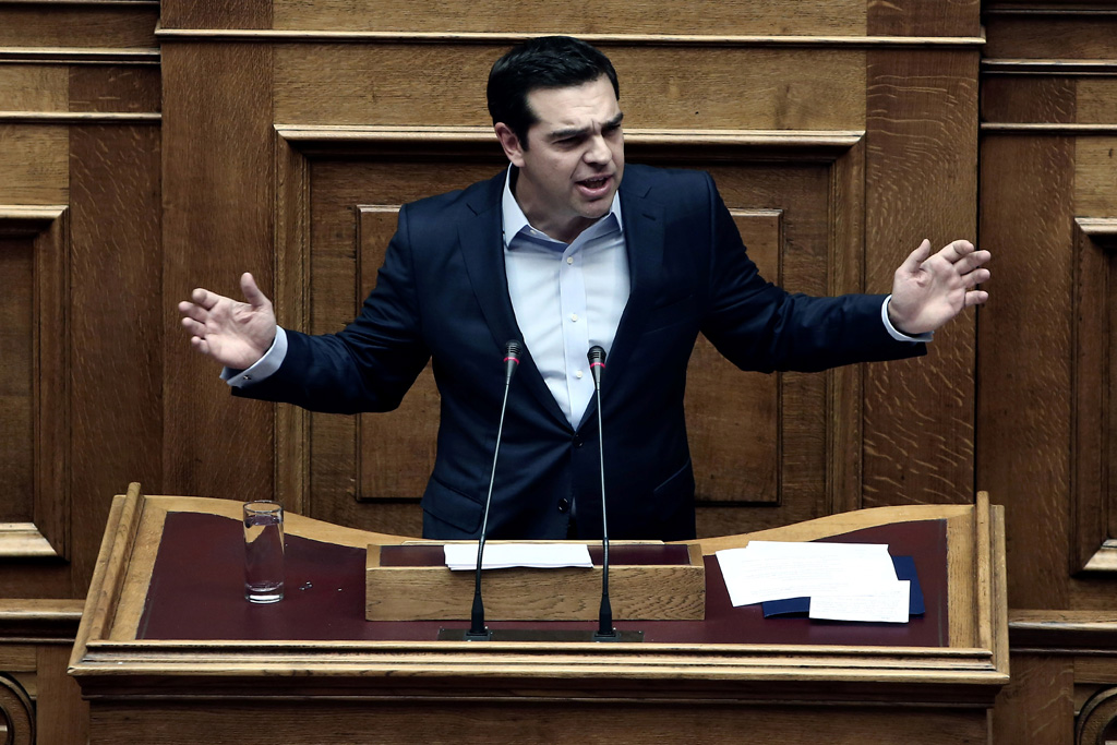 Ministerpräsident Alexis Tsipras im Parlament