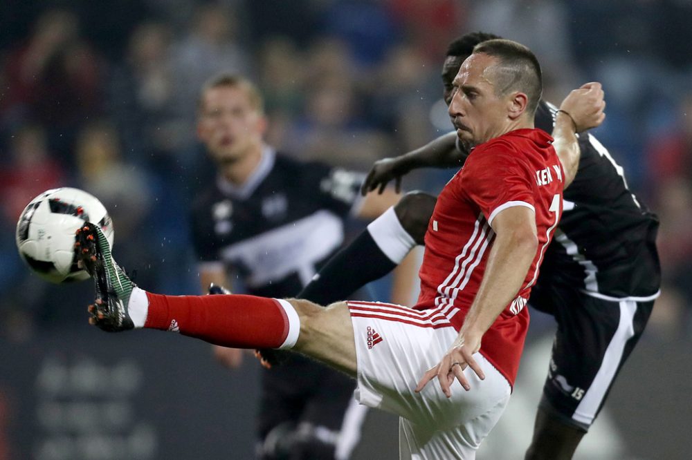 Trainingsspiel AS Eupen vs. Bayern München: Franck Ribéry und Jean Thierry Lazare